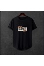 Oversize Modern Boy Pamuklu EtekKısmıOval T-shirt